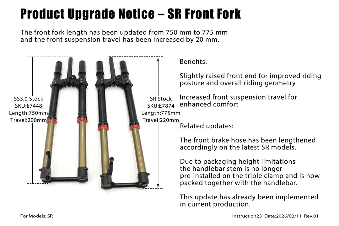 SHE7989 - FASTACE Front Fork 775mm - SR