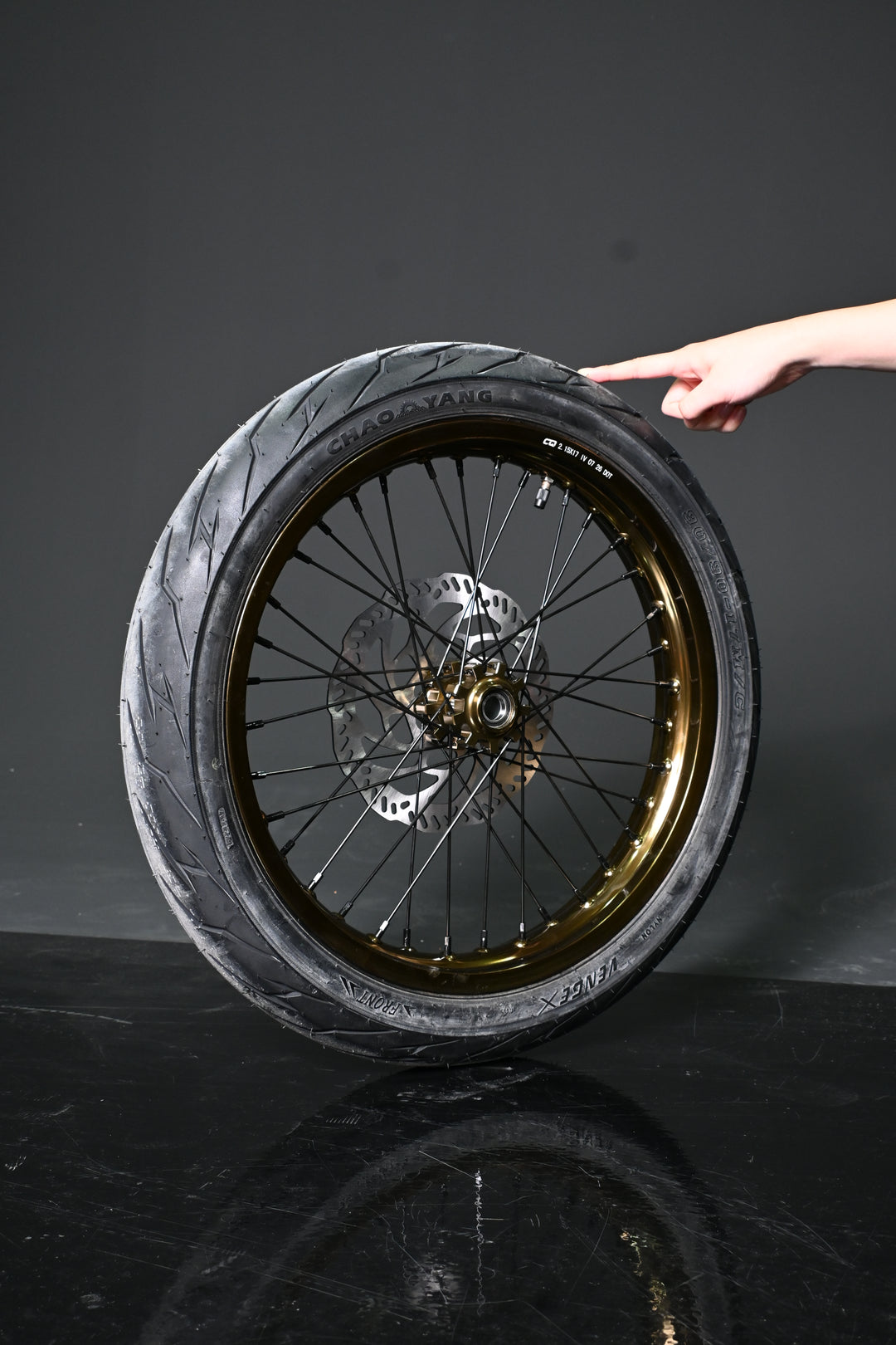 SHE8004+SHE8005 - Gold Supermoto Wheel  Assembly Set(Front and Rear Wheel Assembly) - SS3.0/SR