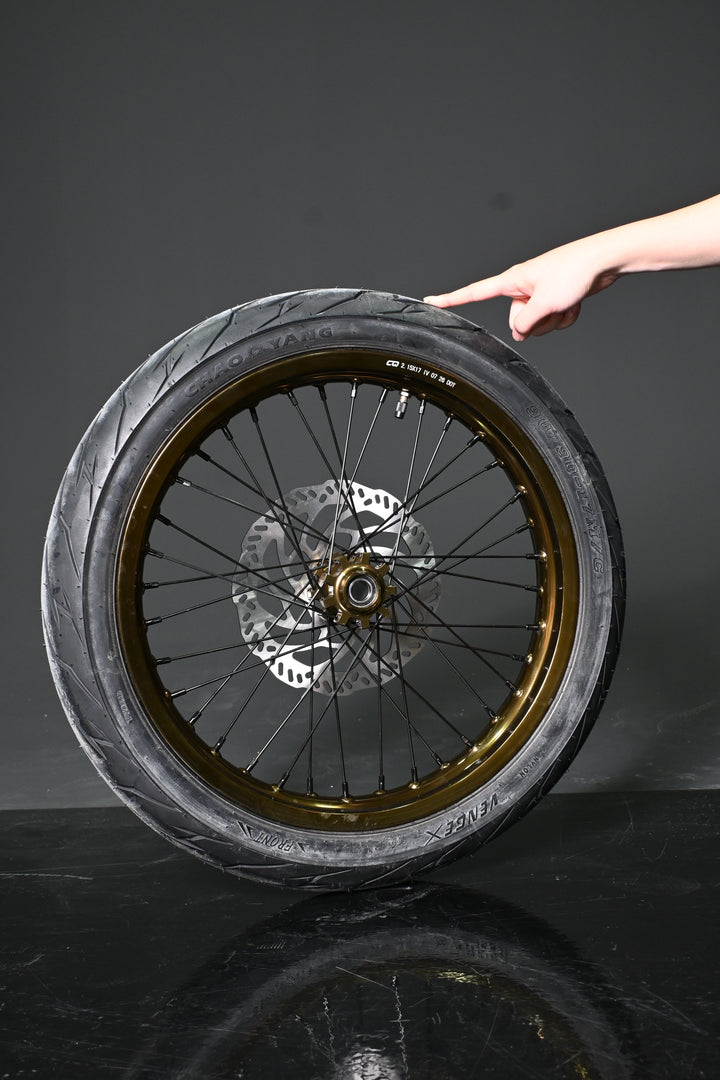 SHE8004+SHE8005 - Gold Supermoto Wheel  Assembly Set(Front and Rear Wheel Assembly) - SS3.0/SR