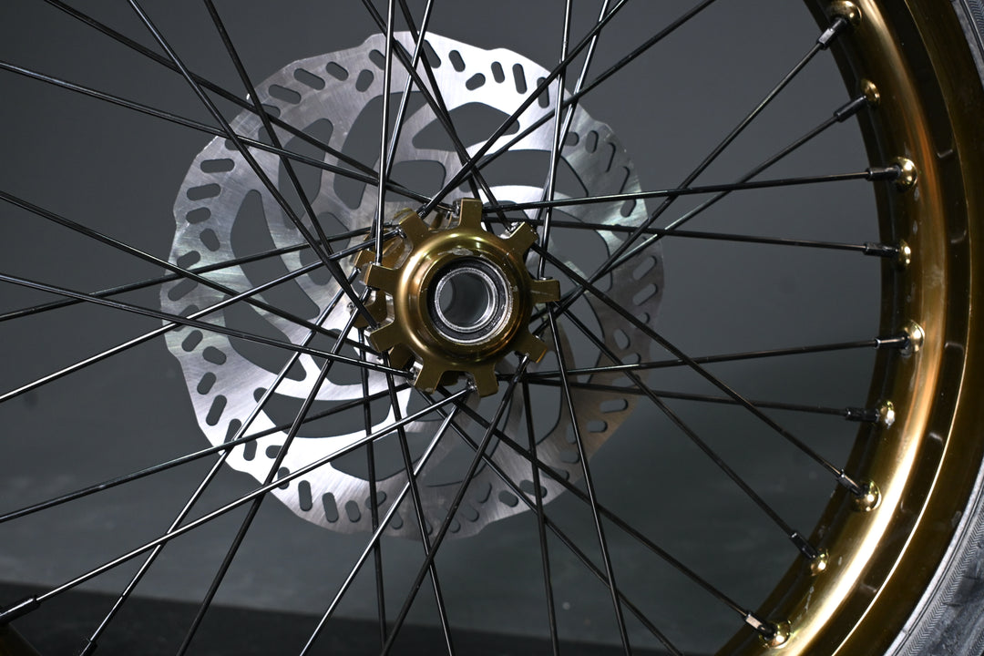 SHE8004+SHE8005 - Gold Supermoto Wheel  Assembly Set(Front and Rear Wheel Assembly) - SS3.0/SR