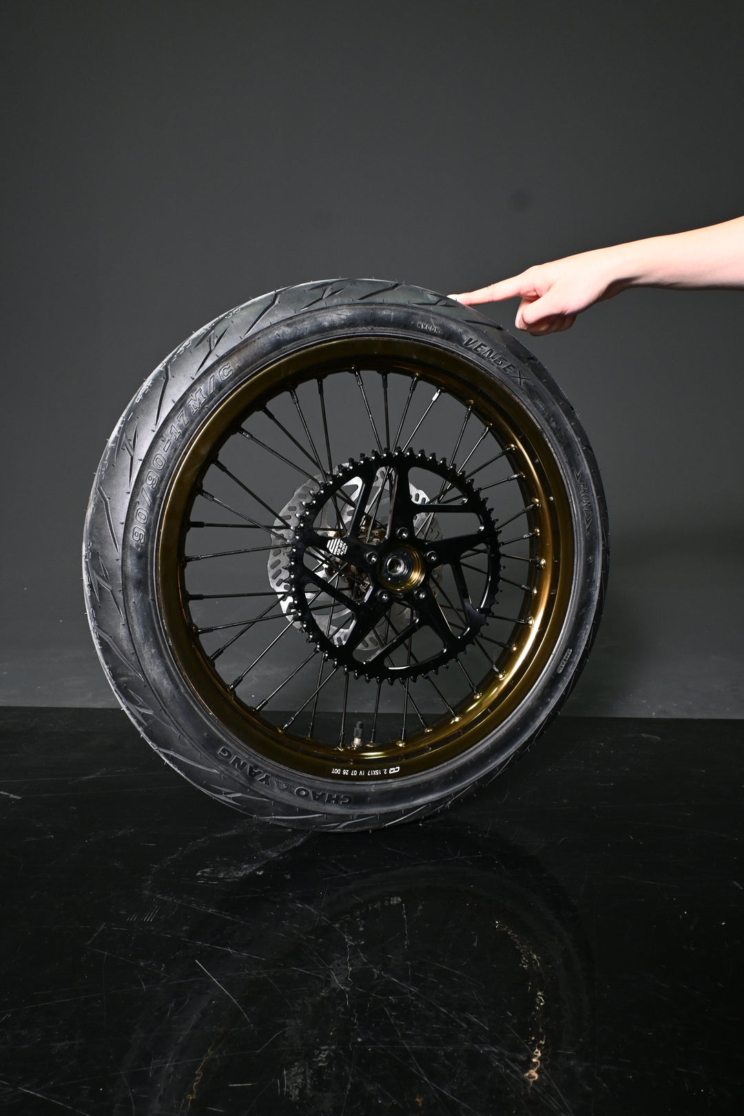 SHE8004+SHE8005 - Gold Supermoto Wheel  Assembly Set(Front and Rear Wheel Assembly) - SS3.0/SR