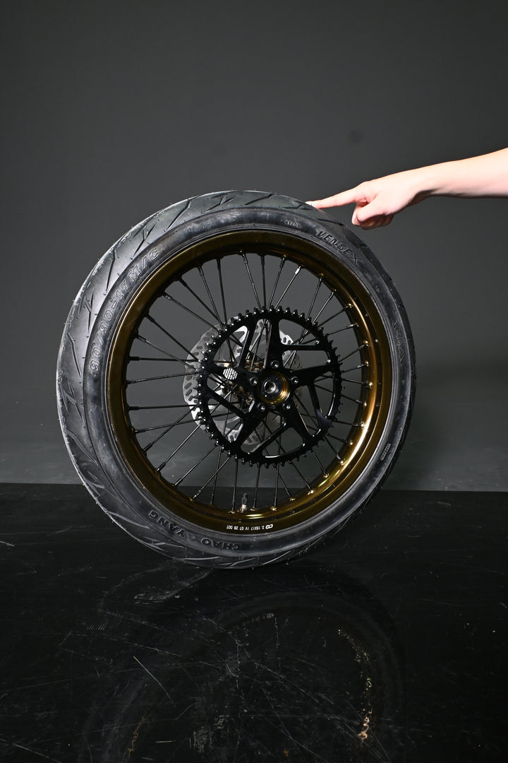 SHE8004+SHE8005 - Gold Supermoto Wheel  Assembly Set(Front and Rear Wheel Assembly) - SS3.0/SR