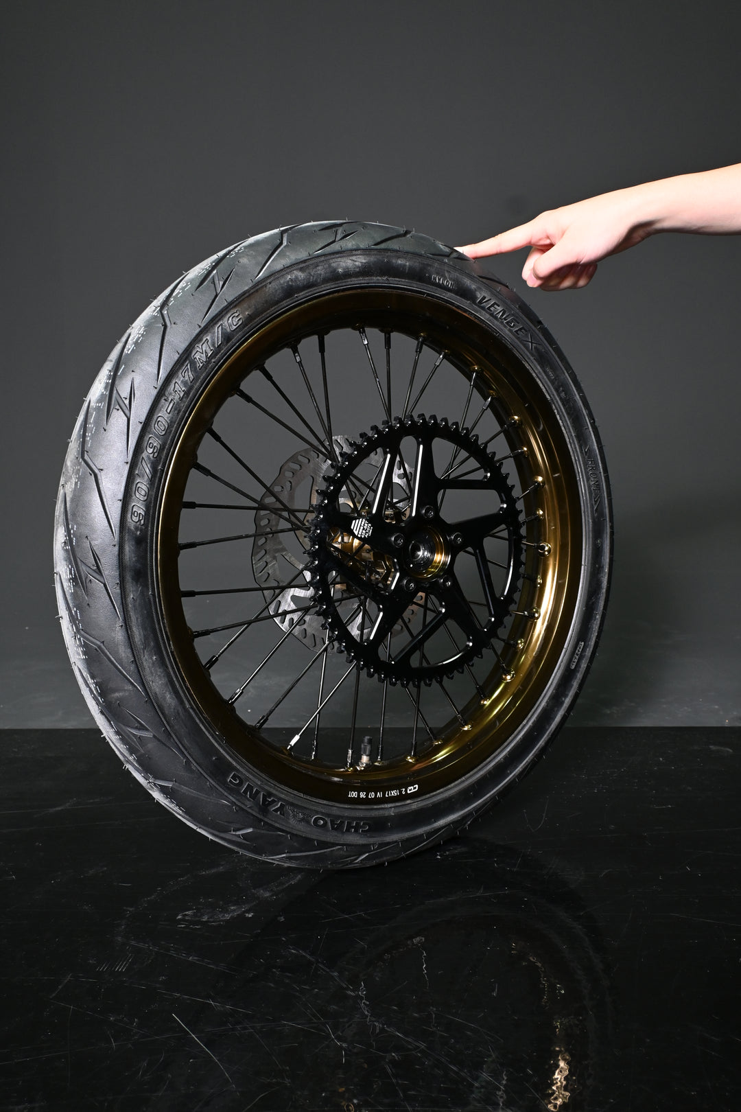 SHE8004+SHE8005 - Gold Supermoto Wheel  Assembly Set(Front and Rear Wheel Assembly) - SS3.0/SR