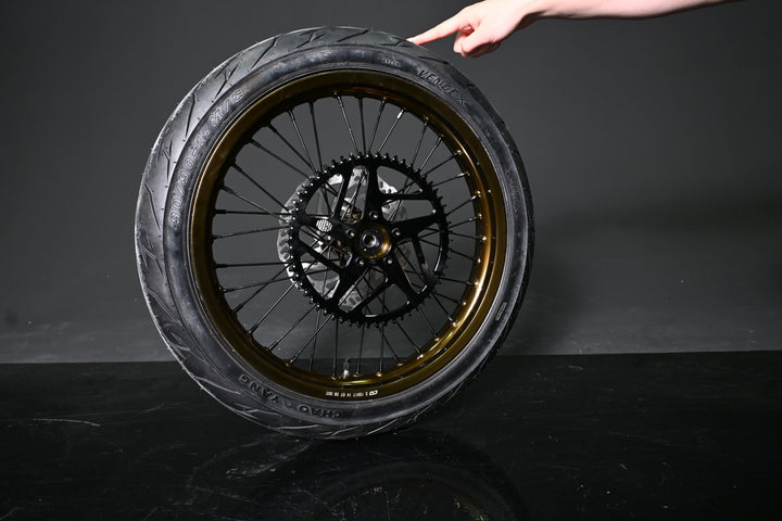 SHE8004+SHE8005 - Gold Supermoto Wheel  Assembly Set(Front and Rear Wheel Assembly) - SS3.0/SR