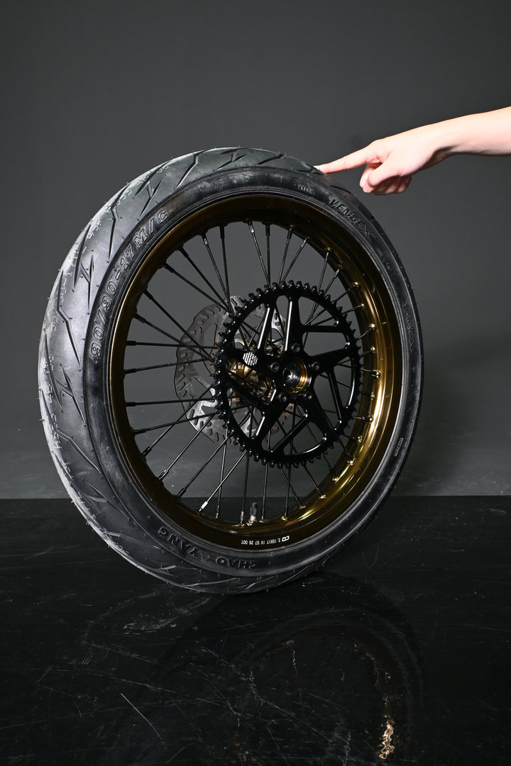 SHE8004+SHE8005 - Gold Supermoto Wheel  Assembly Set(Front and Rear Wheel Assembly) - SS3.0/SR