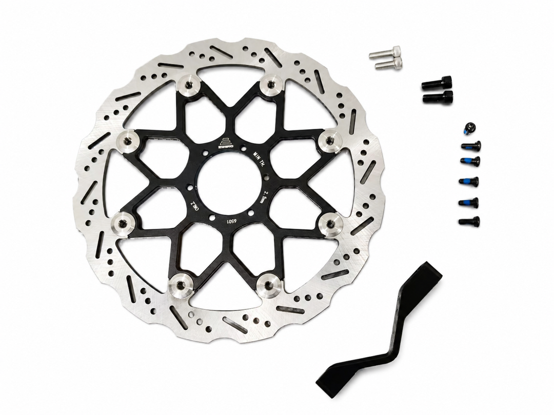 SHE8047 E RIDE PRO 260mm Racing Brake Rotor Kit with Caliper Adapter Bracket – Race Edition High-Performance Floating Disc