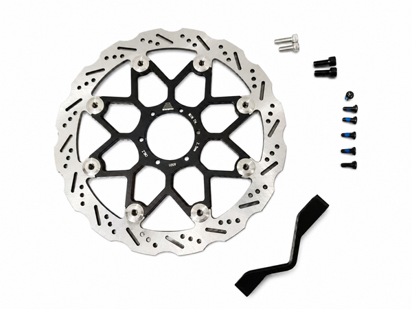 SHE8047 E RIDE PRO 260mm Racing Brake Rotor Kit with Caliper Adapter Bracket – Race Edition High-Performance Floating Disc